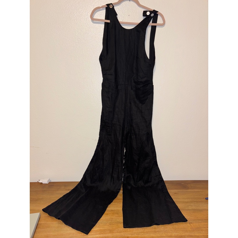 KALITA 100% linen overalls women NWT black XXS